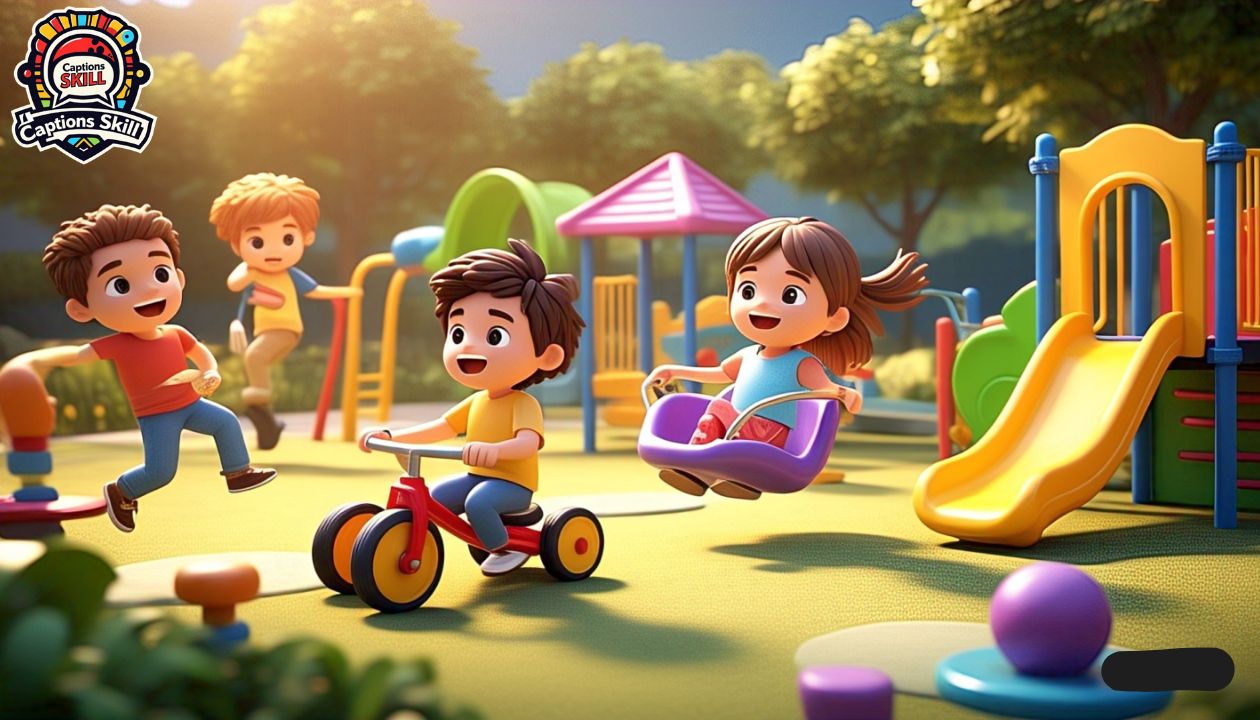 350 + Caption For Kids Playing