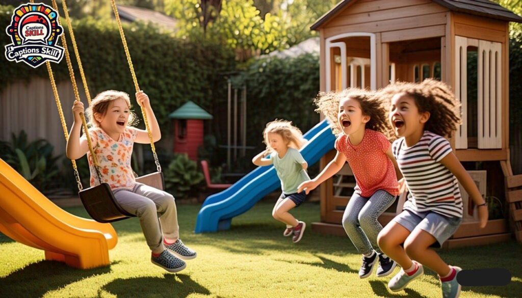 Funny Caption for Kids Playing Outdoors)