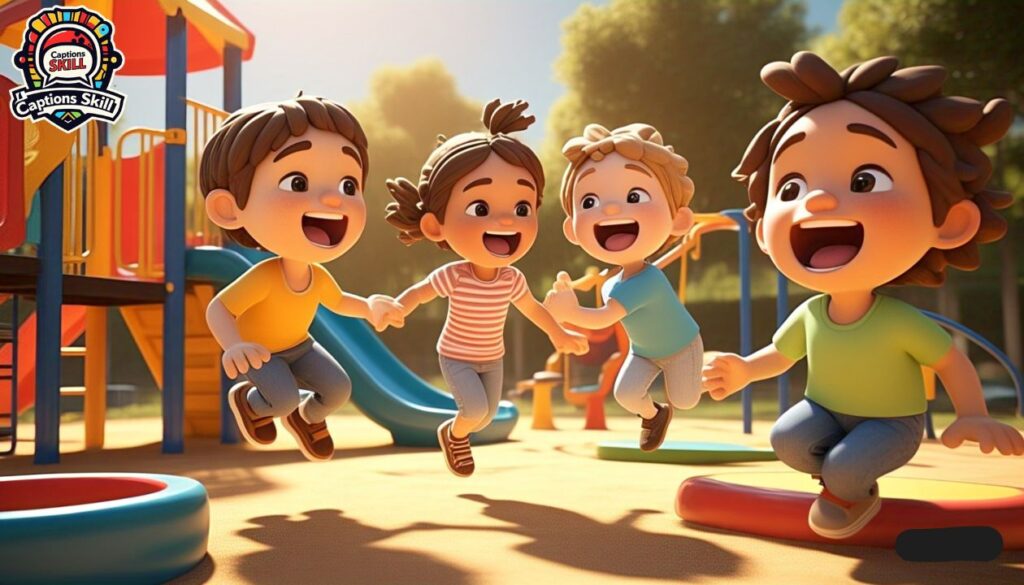 Best Caption for Kids Playing Together