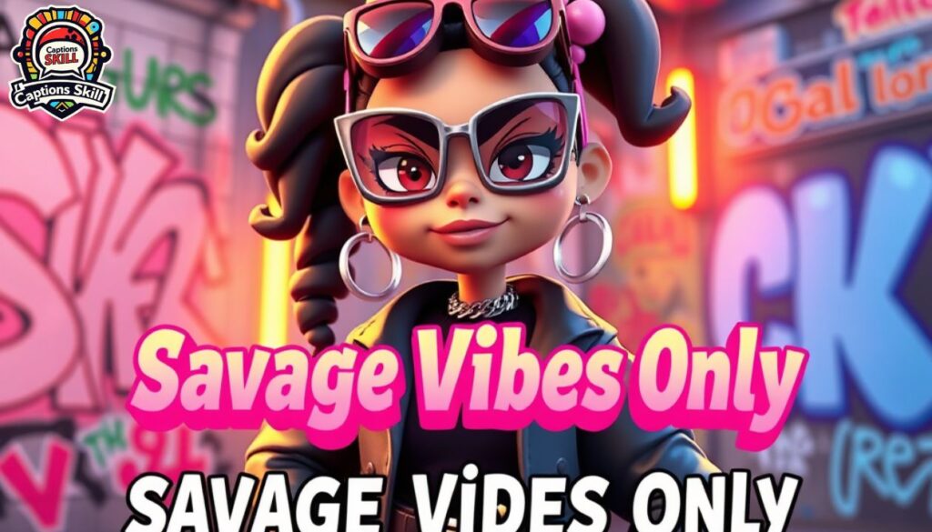 Savage Vibes Only with Baddie Captions